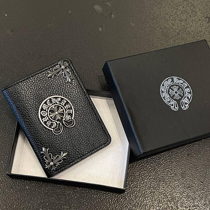 CHROME HEART Vertical Folding Wallet - High Quality PU Leather With Waterproof and Scratch Resitant durable classic