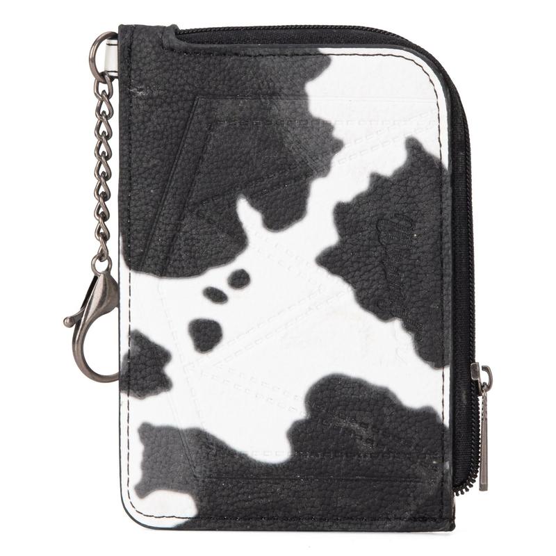 Wrangler Cow Print Print Mini Zip Card Case