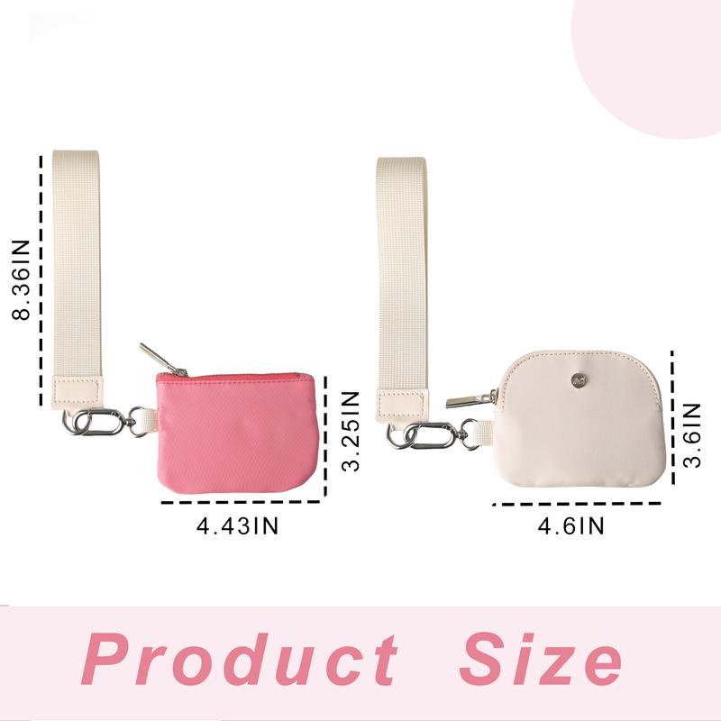 Mini Zip Around Wristlet Wallet for Women Dual Pouch Wristlet Portable Coin Purse Mini Women Coin Pocket mom  pouch