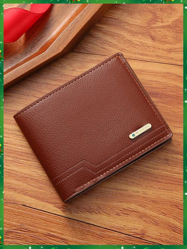 Casual Plain Pu Leather Zipper Short Wallet, Summer Multiple Card Slots Card Holder, Simple Style Business Card Holder, Trendy Wallet for Men