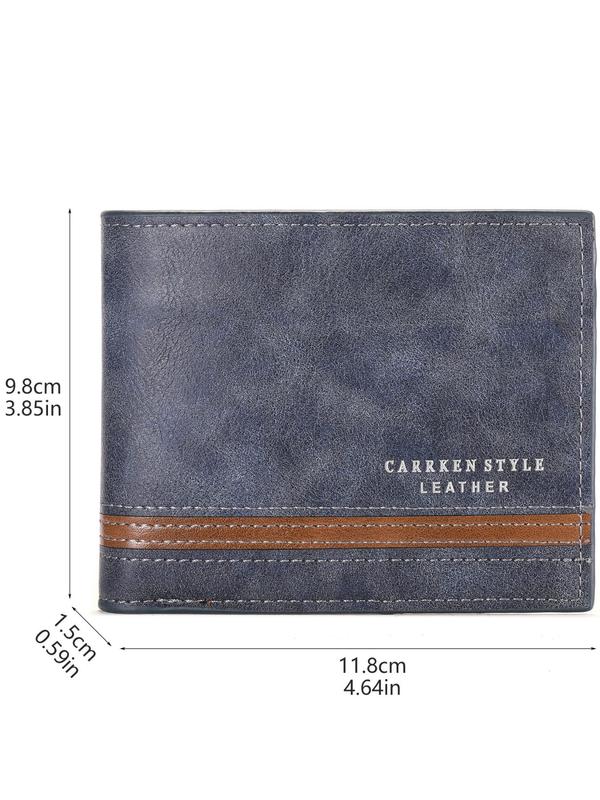 Men's Vintage Style Letter Design Short Wallet, Casual Multi Card Slot Card Holder, Multi-functional Wallet for Men