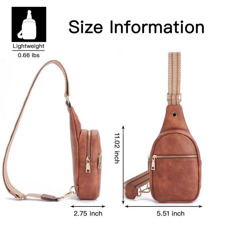 Telena Small Sling Bag for Women Leather Crossbody Fanny Packs Chest Bag for Women