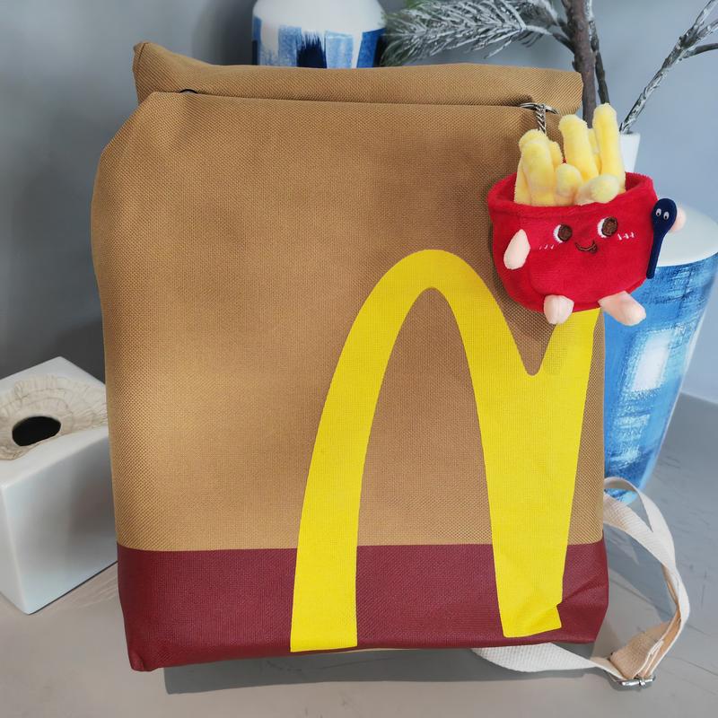 Canvas Backpack Mcdonald Bag Novelty Unique Backpack for Men Laptop College Women Leisure Vintage with Pendant