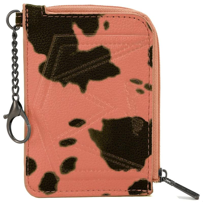 Wrangler Cow Print Print Mini Zip Card Case