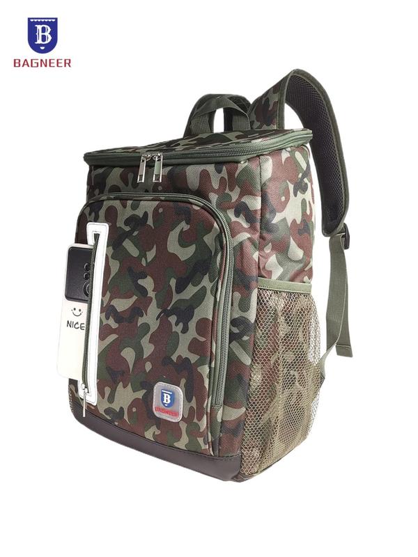 Camo Pattern Insulated Backpack, Outdoor Cooler Bag, Backpacks for School Camping, Insulated Picnic Lunch Bag, Food Drink Ice Refrigerator Bag, Leakproof Travel Backpack