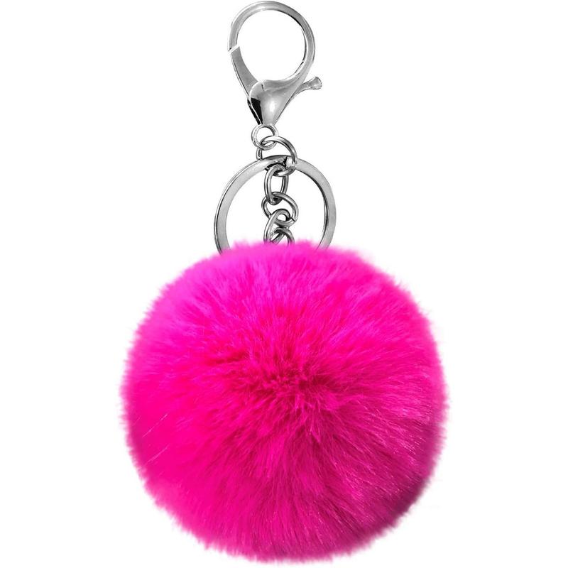 Cute Ball Pom Pom Keychain Car Key Ring Handbag Tote Bag Pendant Purse Charm