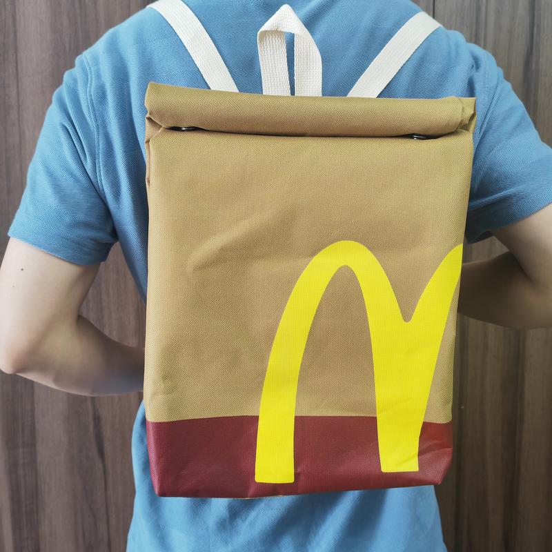 Canvas Backpack Mcdonald Bag Novelty Unique Backpack for Men Laptop College Women Leisure Vintage with Pendant