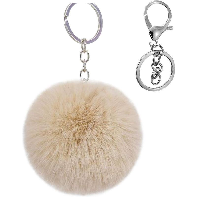 Cute Ball Pom Pom Keychain Car Key Ring Handbag Tote Bag Pendant Purse Charm