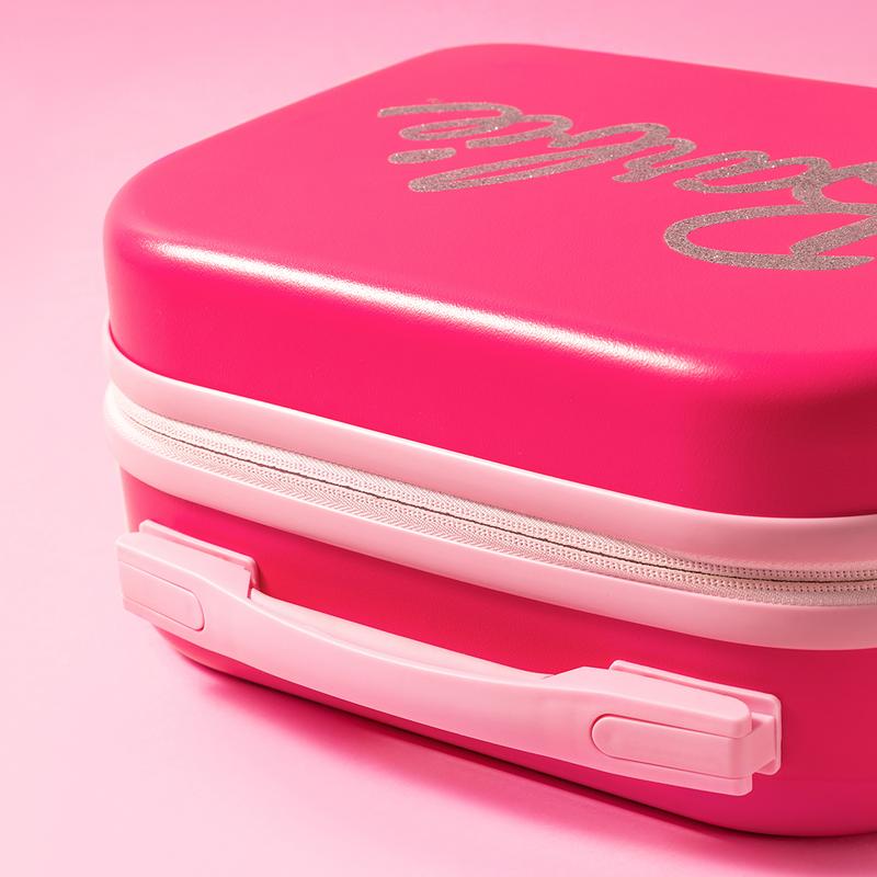 Barbie Series Hand Luggage Pink Easy To Carry Carry On Mini Suitcase Eye-catching With Carry Handle Oversized Barbie Watermarks