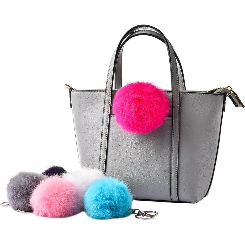 Cute Ball Pom Pom Keychain Car Key Ring Handbag Tote Bag Pendant Purse Charm