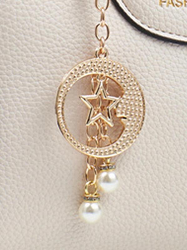 Women's Elegant Handbag with Faux Pearl Decorated Star Design Charm, Trendy Minimalist Crossbody Bag, Chic All-match Handbag for Daily & Work Use