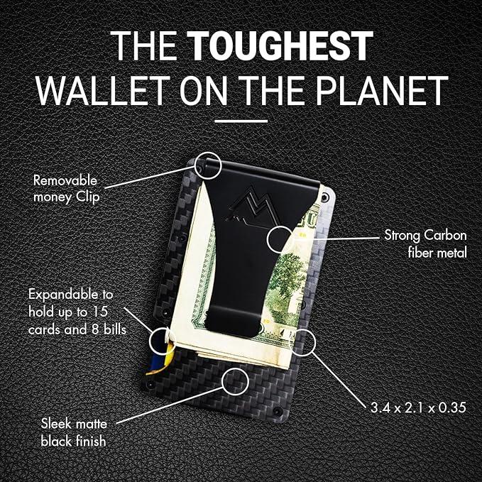 Minimalist Wallet for Men - Slim RFID Wallet I Scratch Resistant, Credit Card Holder & Money Clip, Easily Removable Money & Cards, Mens Wallets