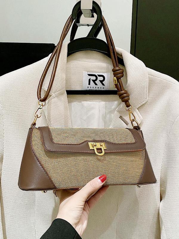 Women's Fashionable Elegant Colorblock Square Shoulder Bag, Trendy Simple Style Square Bag, Fashionable Shoulder Bag For Daily Use