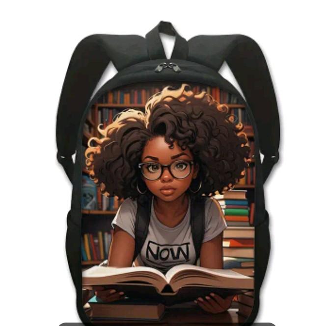 Black Girl Magic Backpack with Mesh Side Pockets pink backpack