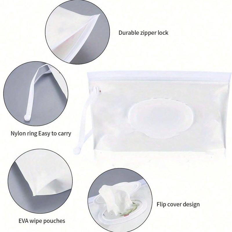 1PC Portable Wipes Containers Travel Wet Wipe Pouch Reusable Portable Wet Wipe Pouch Wipe Dispenser Container Travel Wet Wipe Holder  Water Blocking Design Suitable For Carrying When Going Out Suitable For Both Men And Women