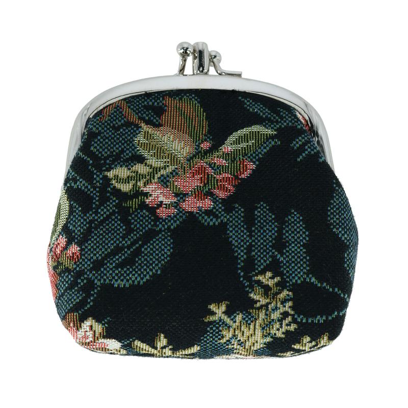 CTM Women's Floral Print Tapestry Coin Purse Wallet