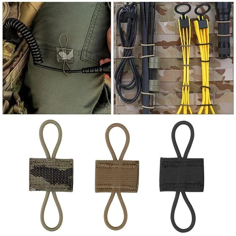 5Pcs Tactical Backpack Binding Buckles Elastic Molle Carabiner Clip Bags Clasp Cord Fix Gear Elastic Strap