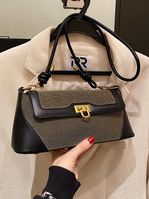 Women's Fashionable Elegant Colorblock Square Shoulder Bag, Trendy Simple Style Square Bag, Fashionable Shoulder Bag For Daily Use