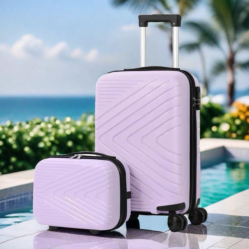 14+20in 2-Piece Luggage Set - Durable ABS Material, Sturdy Aluminum Handle, Smooth Silent Wheels, Perfect Travel Companion