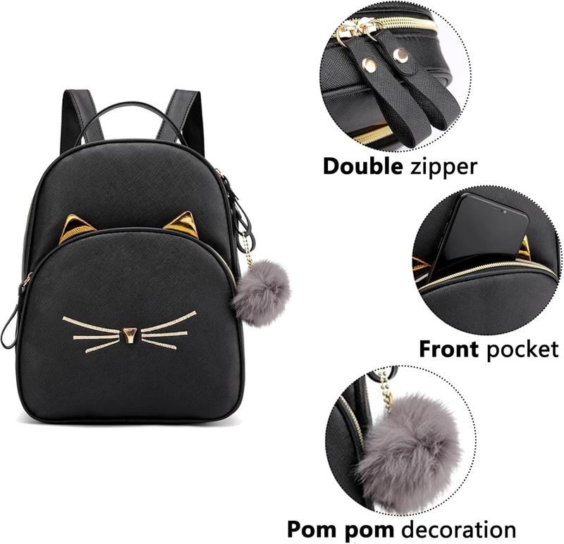 Mini Backpack for Girls Teens Women Small Cat Backpack Purse