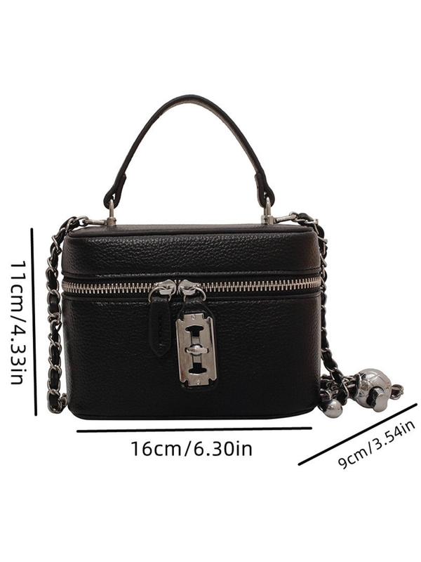 Women's Fashion Chain Strap Crossbody Bag, Casual Versatile Solid Color Shoulder Bag for Daily Used, Trendy All-match Commuter Bag