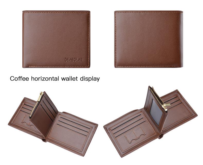 Men's Bifold Leather Wallet With ID Window Credit Card Holder Slim Purse