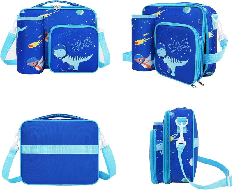 Ivyh Lunch Bag for Kids, Insulated Tote Bag Lunch Container for Boys Girls, Unicorn,Blue Fishtail,Dinosaur,Mermaids Insulated Tote Bag Lunch Container for Children,  School Backpack Snack Carrier,Square Lunchbox - Gifts for Toddler Nursery