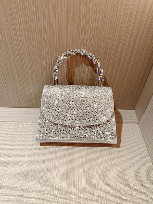 Rhinestone Decorated Evening Bag, Women's Elegant Clutch Bag, Exquisite Trendy Handbag for Party Decoration