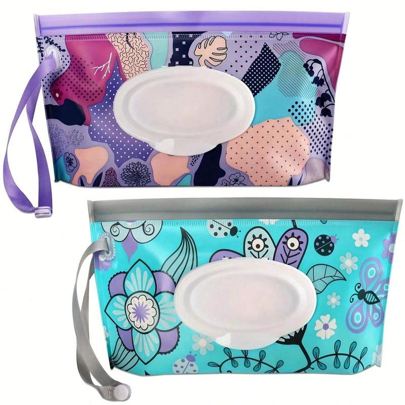 1PC Portable Wipes Containers Travel Wet Wipe Pouch Reusable Portable Wet Wipe Pouch Wipe Dispenser Container Travel Wet Wipe Holder  Water Blocking Design Suitable For Carrying When Going Out Suitable For Both Men And Women