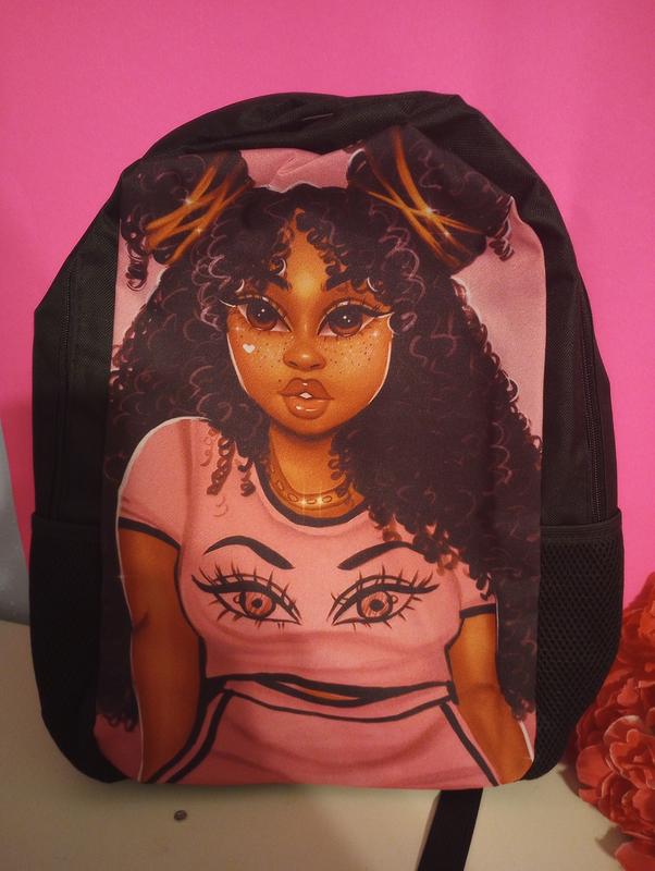 Black Girl Magic Backpack with Mesh Side Pockets pink backpack