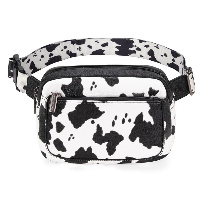 Montana West Cow Print Belt Bags for Women Fanny Pack Cross Body Waist Bag with Adjustable Strap