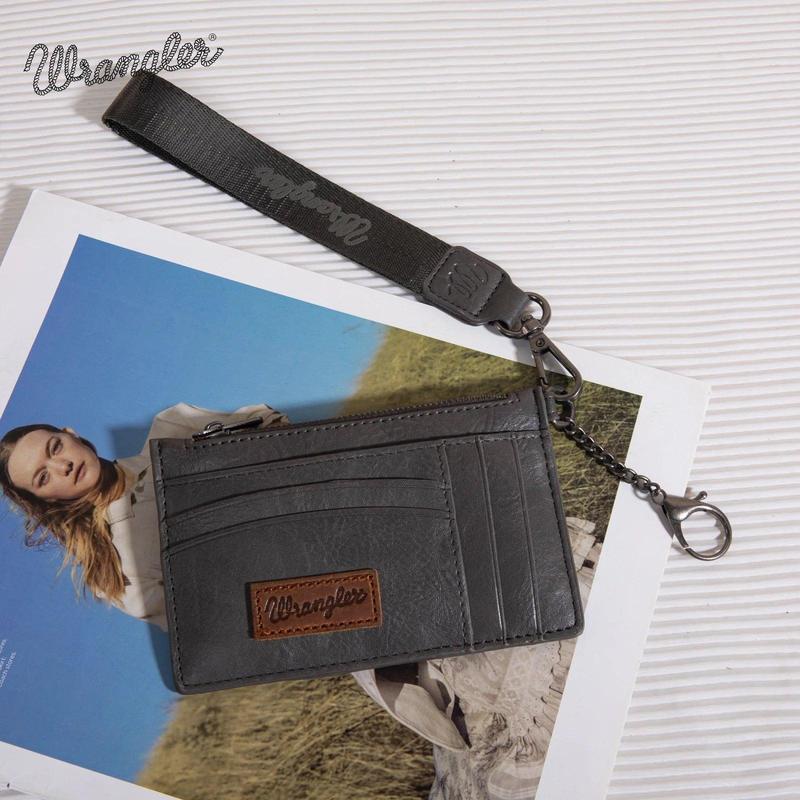 Wrangler VersaCarry Keychain Wallet, Solid Color Key Chain Wristlet Card Wallet