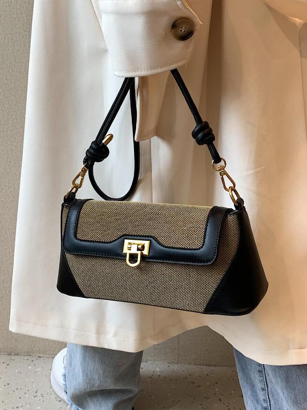 Women's Fashionable Elegant Colorblock Square Shoulder Bag, Trendy Simple Style Square Bag, Fashionable Shoulder Bag For Daily Use