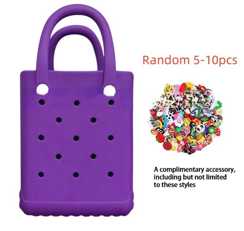 Rubber Beach Bag Charms bag Waterproof Beach Pool Travel with Charms