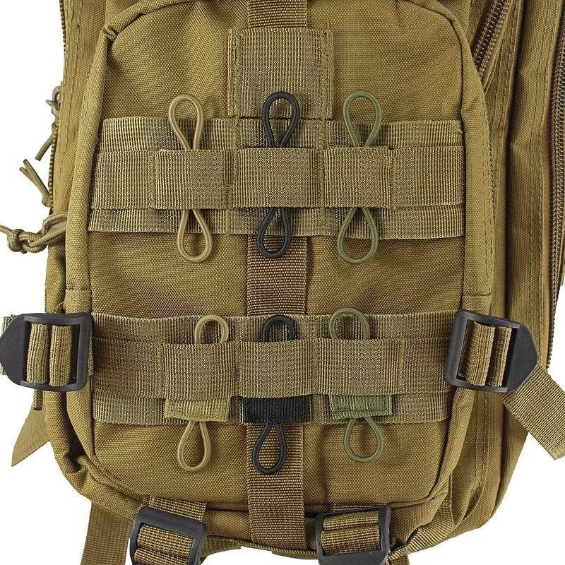 5Pcs Tactical Backpack Binding Buckles Elastic Molle Carabiner Clip Bags Clasp Cord Fix Gear Elastic Strap