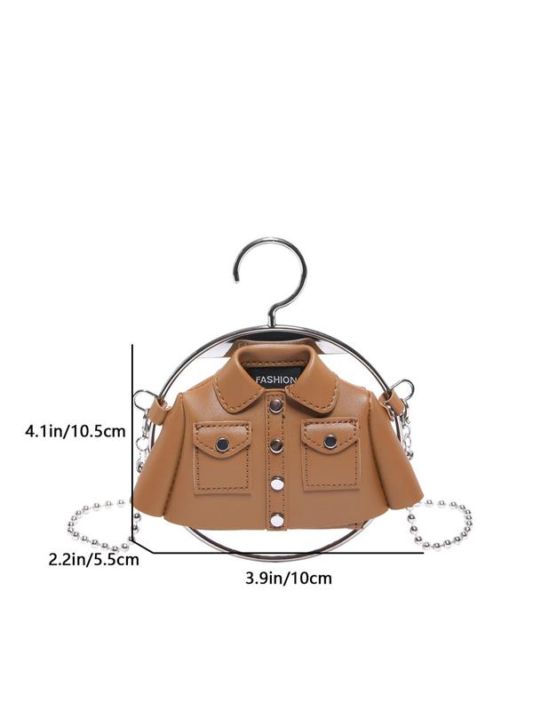 Women's Plain Color Shirt Design Crossbody Bag, Casual Pu Leather Zipper Shoulder Bag for Daily Used, Casual Trendy Versatile High-quality Daily Commuting Bag, Girl 2024 Fall Fashionable Shopping Bag