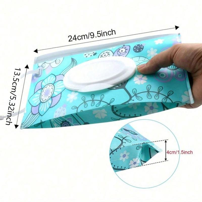 1PC Portable Wipes Containers Travel Wet Wipe Pouch Reusable Portable Wet Wipe Pouch Wipe Dispenser Container Travel Wet Wipe Holder  Water Blocking Design Suitable For Carrying When Going Out Suitable For Both Men And Women