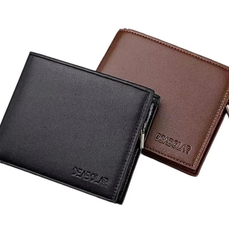 Men's Bifold Leather Wallet With ID Window Credit Card Holder Slim Purse