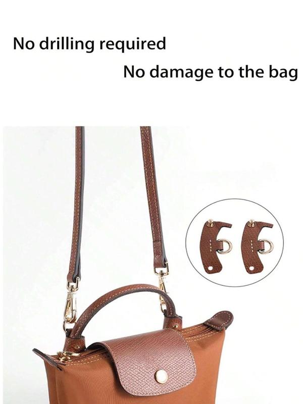 Solid Color Leather Bag Strap & Bag Hanger, Adjustable Shoulder Strap for Longchamp Mini Handbag, Bag Accessories