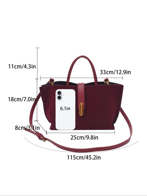 Women's Solid Color Handbag, Fashionable PU Leather Crossbody Bag for Daily Used, Casual Trendy Versatile High-quality Daily Commuting Bag