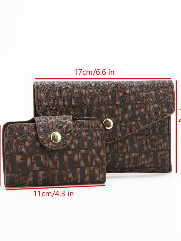 Women's Elegant All Over Letters Print Handbag & Clutch & Coin Purse, Fashionable Vintage Handbag Set for Daily Used, Casual Trendy Versatile High-quality Daily Commuting Bag