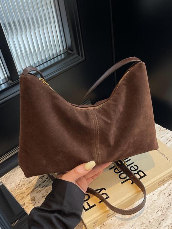 Women's Fashionable Solid Color Tote Bag, Casual Versatile Shoulder Bag for Daily Used, Trendy All-match Commuter Bag, Girl Fashionable Shopping Bag