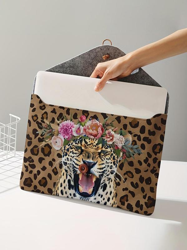 Tiger Pattern Laptop Bag, Soft Laptop Storage Bag, Tablet Storage Bag, Laptop Case for Women & Men