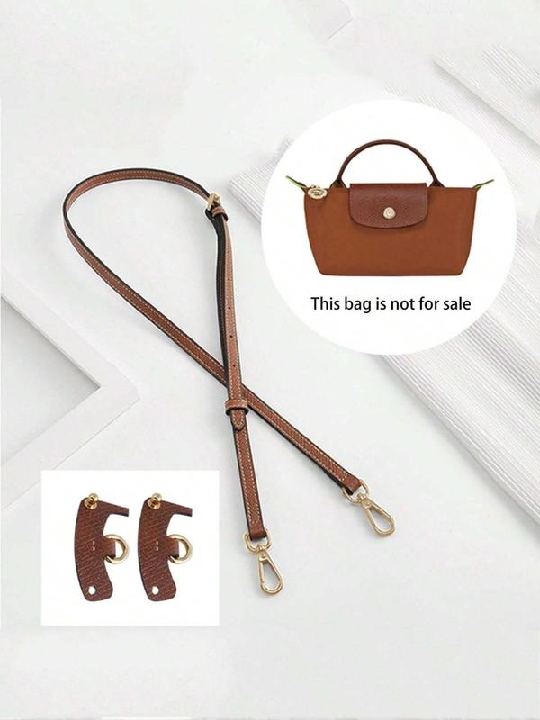 Solid Color Leather Bag Strap & Bag Hanger, Adjustable Shoulder Strap for Longchamp Mini Handbag, Bag Accessories