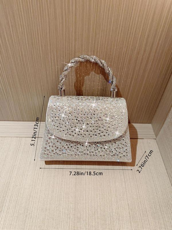 Rhinestone Decorated Evening Bag, Women's Elegant Clutch Bag, Exquisite Trendy Handbag for Party Decoration