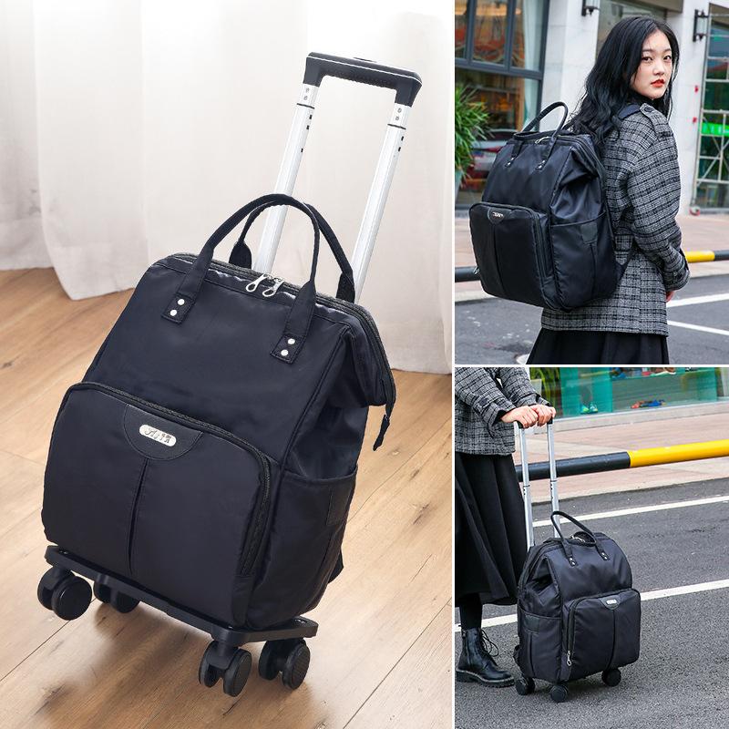 Trolley travel bag large capacity waterproof universal wheel boarding bag lightweight shoulders backpack luggage bag