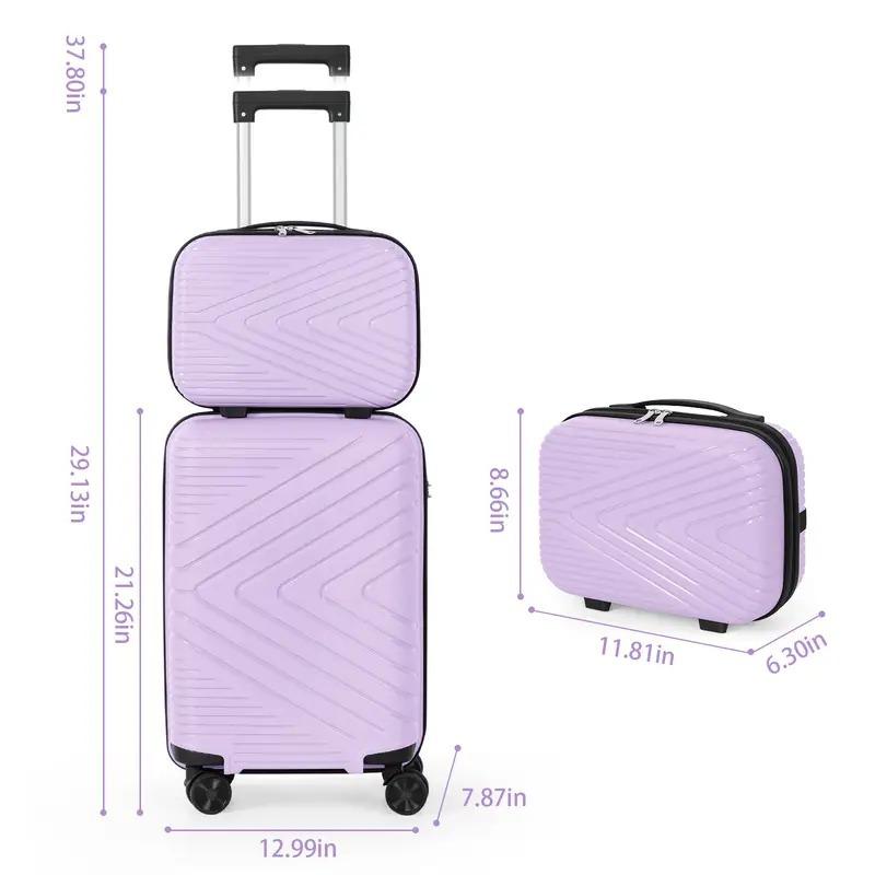 14+20in 2-Piece Luggage Set - Durable ABS Material, Sturdy Aluminum Handle, Smooth Silent Wheels, Perfect Travel Companion