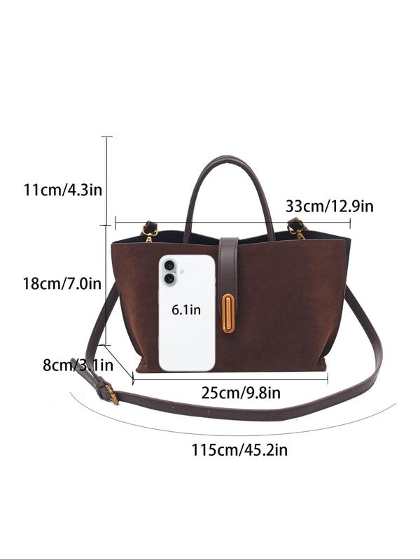 Women's Solid Color Handbag, Fashionable PU Leather Crossbody Bag for Daily Used, Casual Trendy Versatile High-quality Daily Commuting Bag