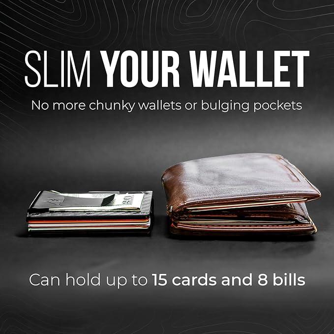 Minimalist Wallet for Men - Slim RFID Wallet I Scratch Resistant, Credit Card Holder & Money Clip, Easily Removable Money & Cards, Mens Wallets