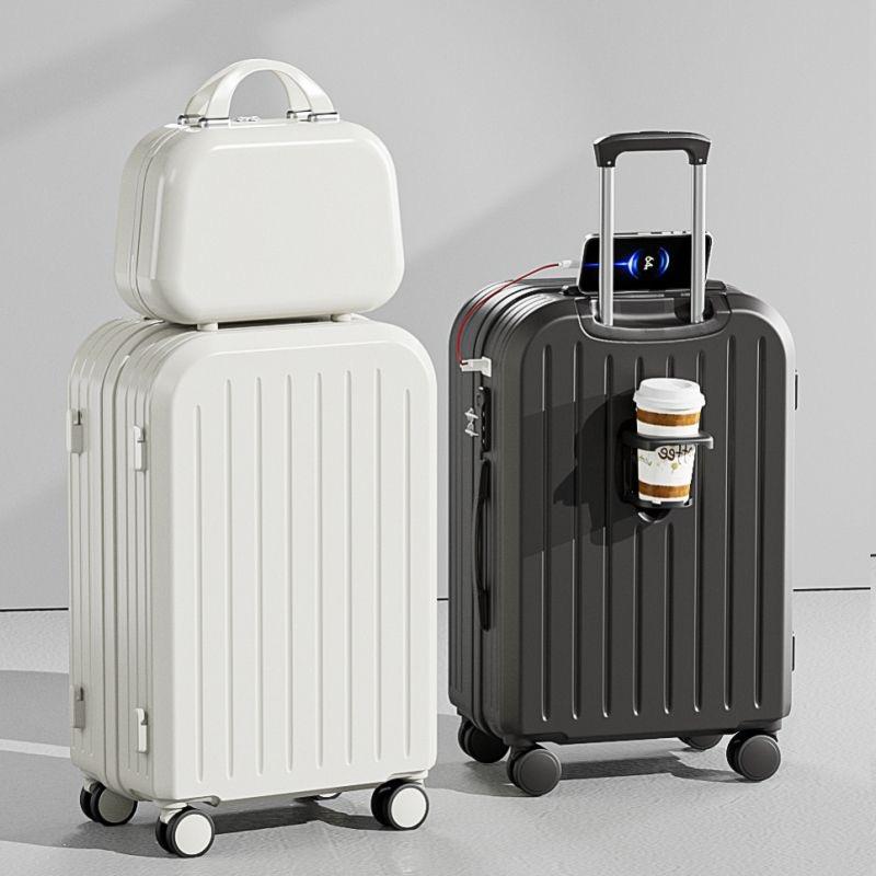 Introducing the 2024 New Multifunctional Luggage: Lightweight 20-inch to 28-inch Carry-on Case with Smooth 360-degree Swivel Wheels, Password Lock, Durable Travel Suitcase, Trolley Case, and Rechargeable Function